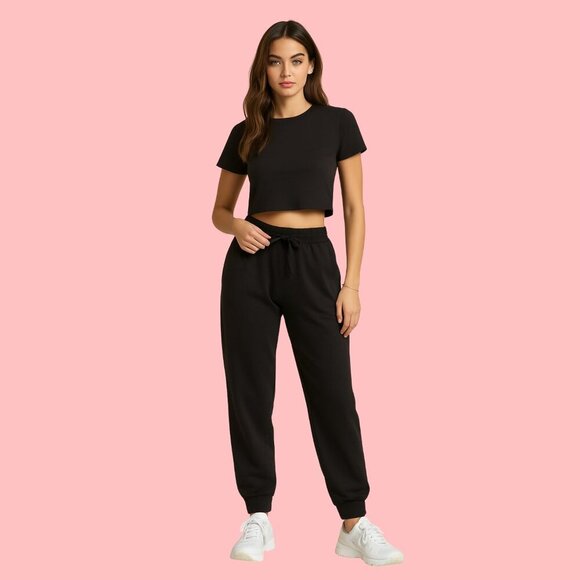 Splendid Black Drawstring Jogger Pants- Size M (Soft Lounge & Casual Streetwear) - Picture 1 of 7